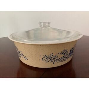 Pyrex Big Bertha 664 Homestead Pattern Casserole Dish 4 quart w/BONUS